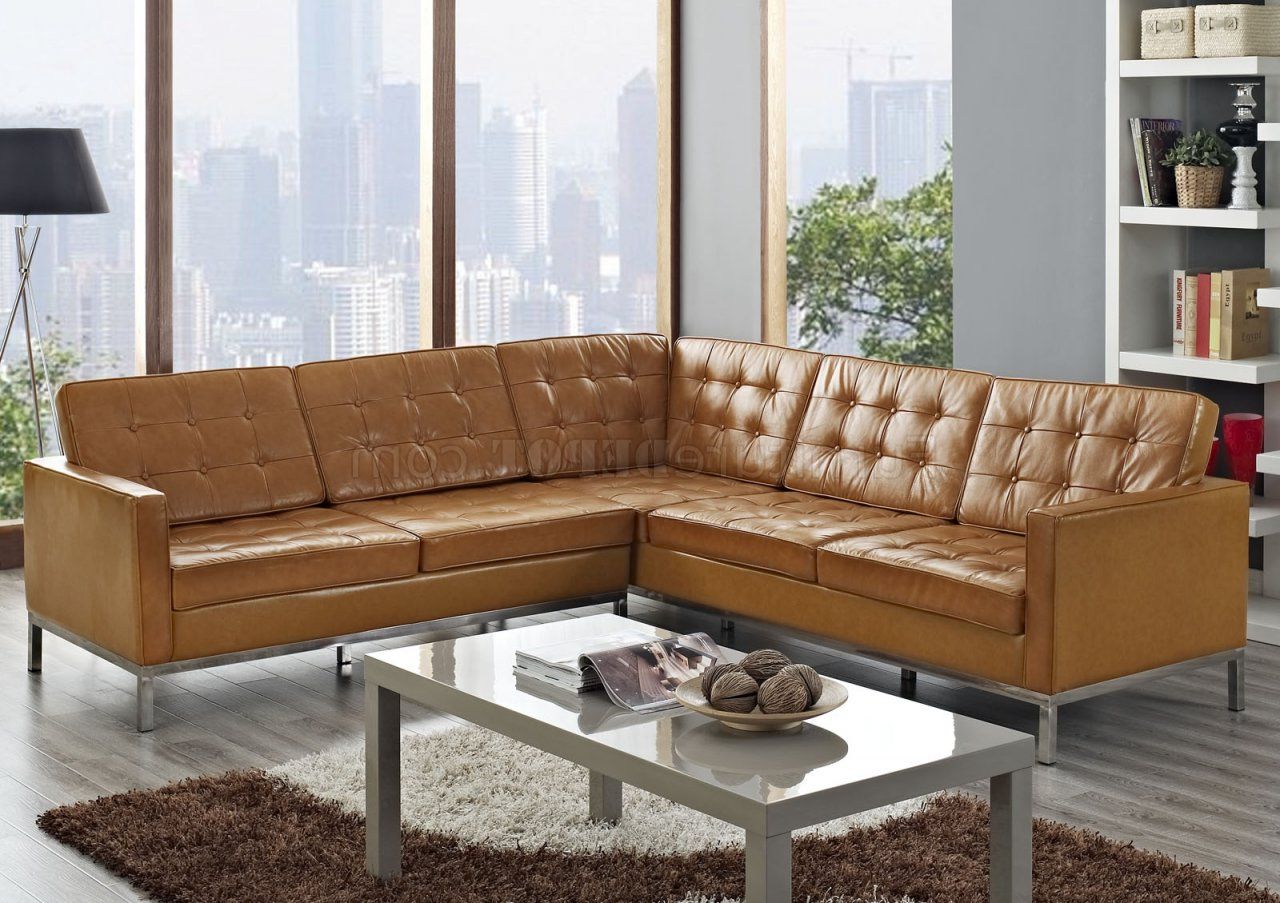 Loft L Shaped Sectional Sofa In Tan Leathermodway In L Shapped Apartment Sofas (Gallery 13 of 20)
