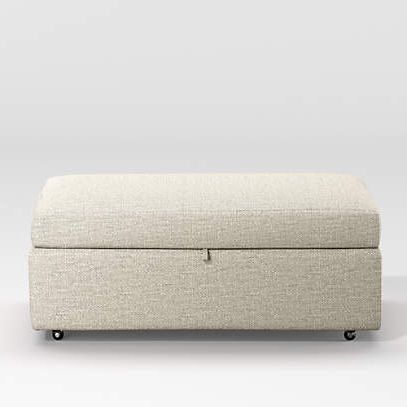 Lounge Deep Light Grey Storage Ottoman + Reviews | Crate & Barrel Inside Sofa Set With Storage Tray Ottoman (View 6 of 20)