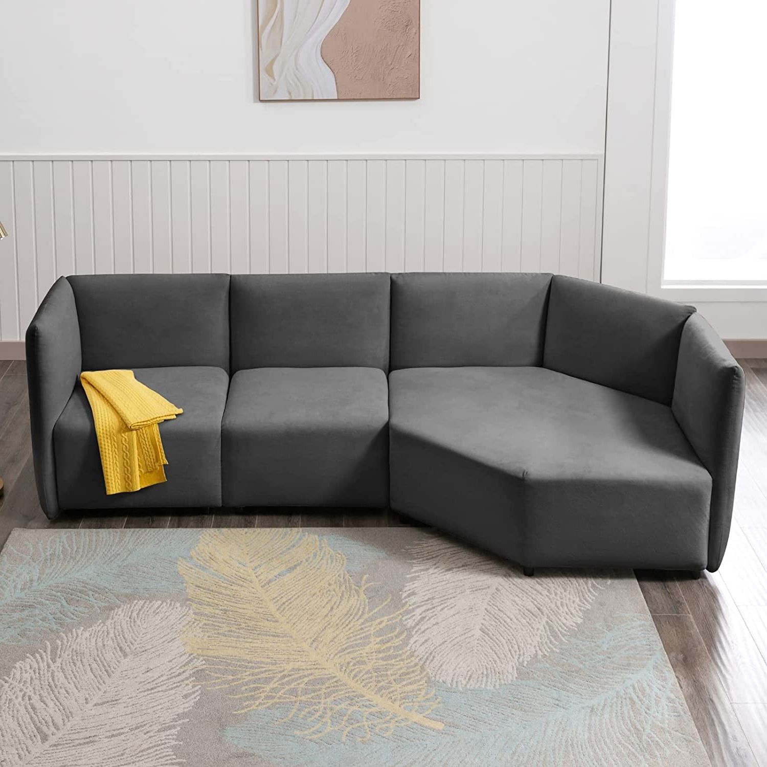Mixoy Curved Sectional Sofa Couch With Adjustable Armrest And Backrest,   (View 16 of 20)