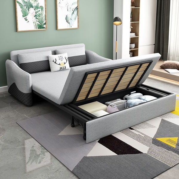 Modern Full Sleeper Sofa Linen Upholstered Convertible Sofa With Storage | Sofa  Bed For Small Spaces, Full Sleeper Sofa, Sofa Bed With Storage With Regard To Sleeper Sofas With Storage (View 14 of 20)