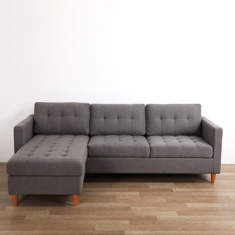 Modern L Shaped Sofa Couch Convertible Linen Fabric Sectional Upholstered –  Asa College: Florida With Modern L Shaped Fabric Upholstered Couches (Gallery 19 of 20)