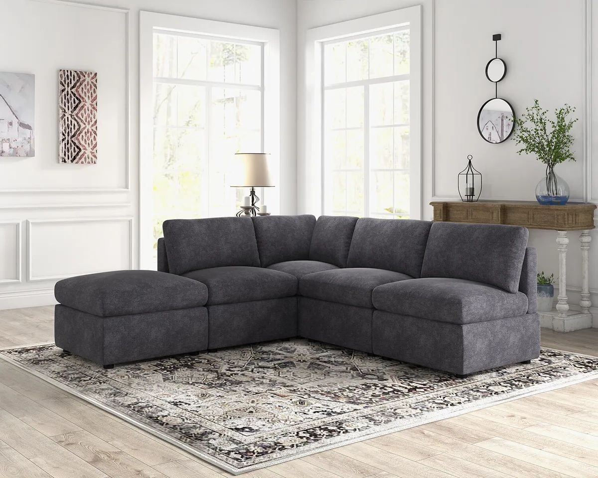 Modular Sectional Sofa Couch,l Shaped Sofa Couch Convertible Sofa 4 Seat  Sofa | Ebay In Free Combination Sectional Couches (View 10 of 20)