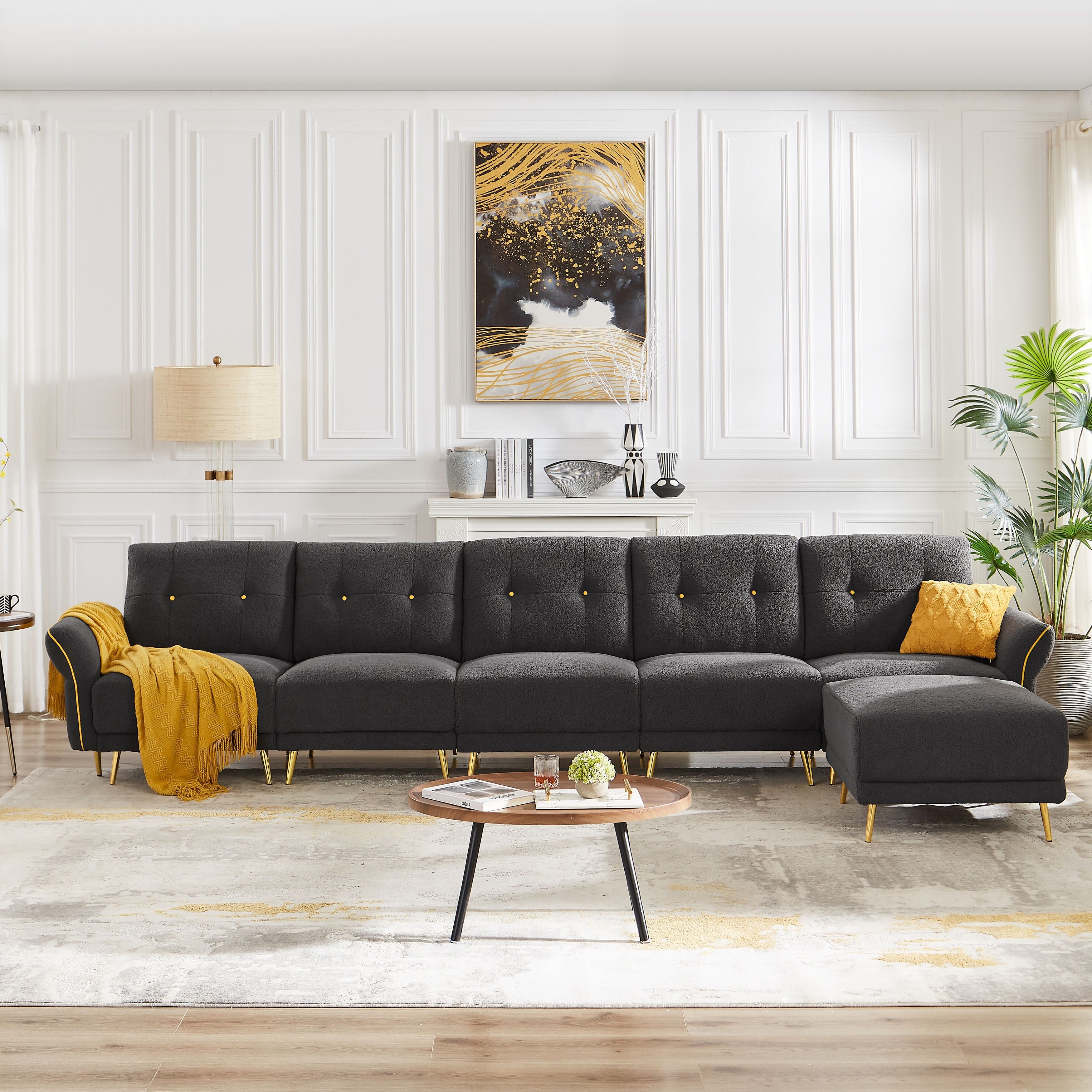 Modular Sofa Couch, Modern Sectional Sofa Couch, Soft Sherpa Fabric Sofa  And Ottoman In Free Combination – Overstock – 37522752 Throughout Free Combination Sectional Couches (View 15 of 20)