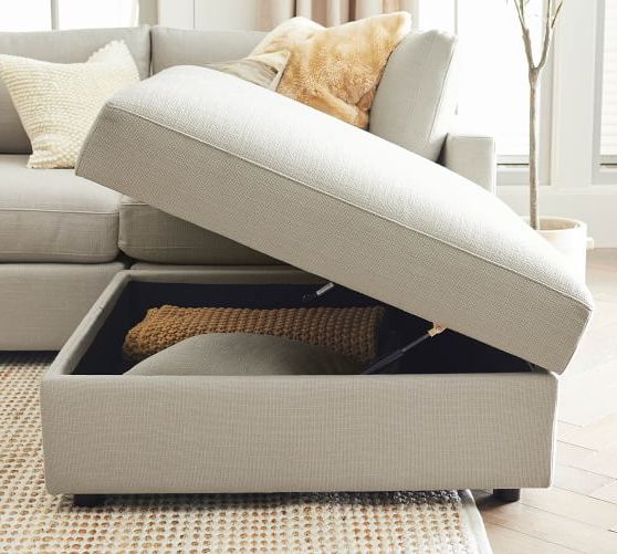 Modular Upholstered Sectional Ottoman | Pottery Barn Regarding Upholstered Modular Couches With Storage (View 4 of 20)