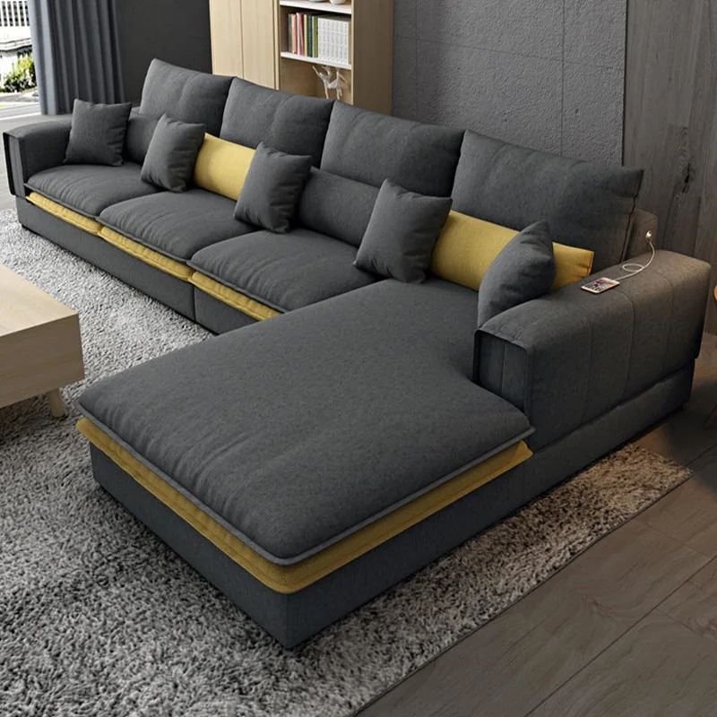 Nordic Luxury Technology Fabric Corner Living Room Sofa Set Furniture  Sectional Modern L Shaped Sofa – China L Shaped Sofa, Fabric Sofa |  Made In China With Regard To Modern Fabric L Shapped Sofas (View 7 of 20)