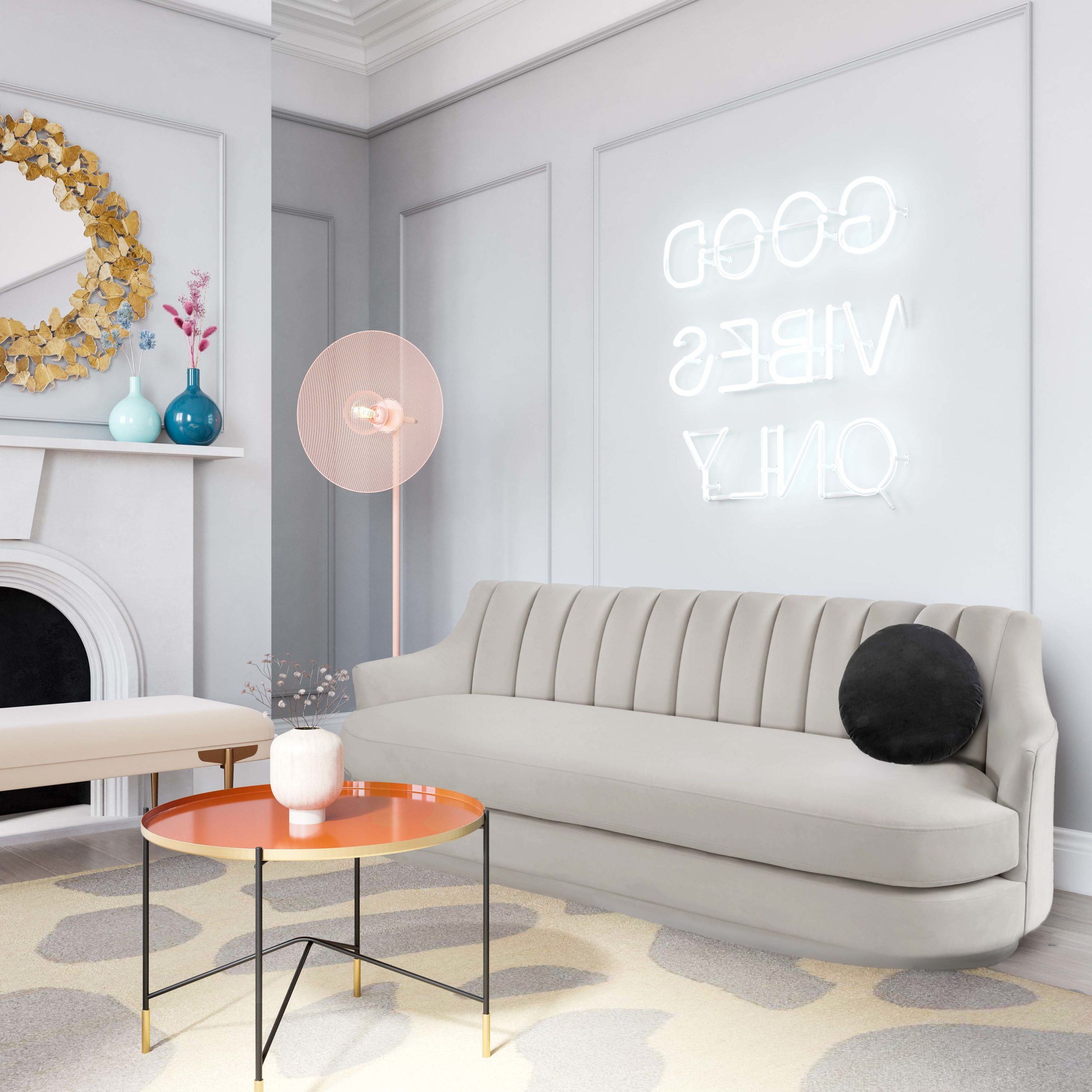 Peyton Light Grey Velvet Sofa – Tov Furniture Intended For Light Gray Velvet Sofas (Gallery 6 of 20)