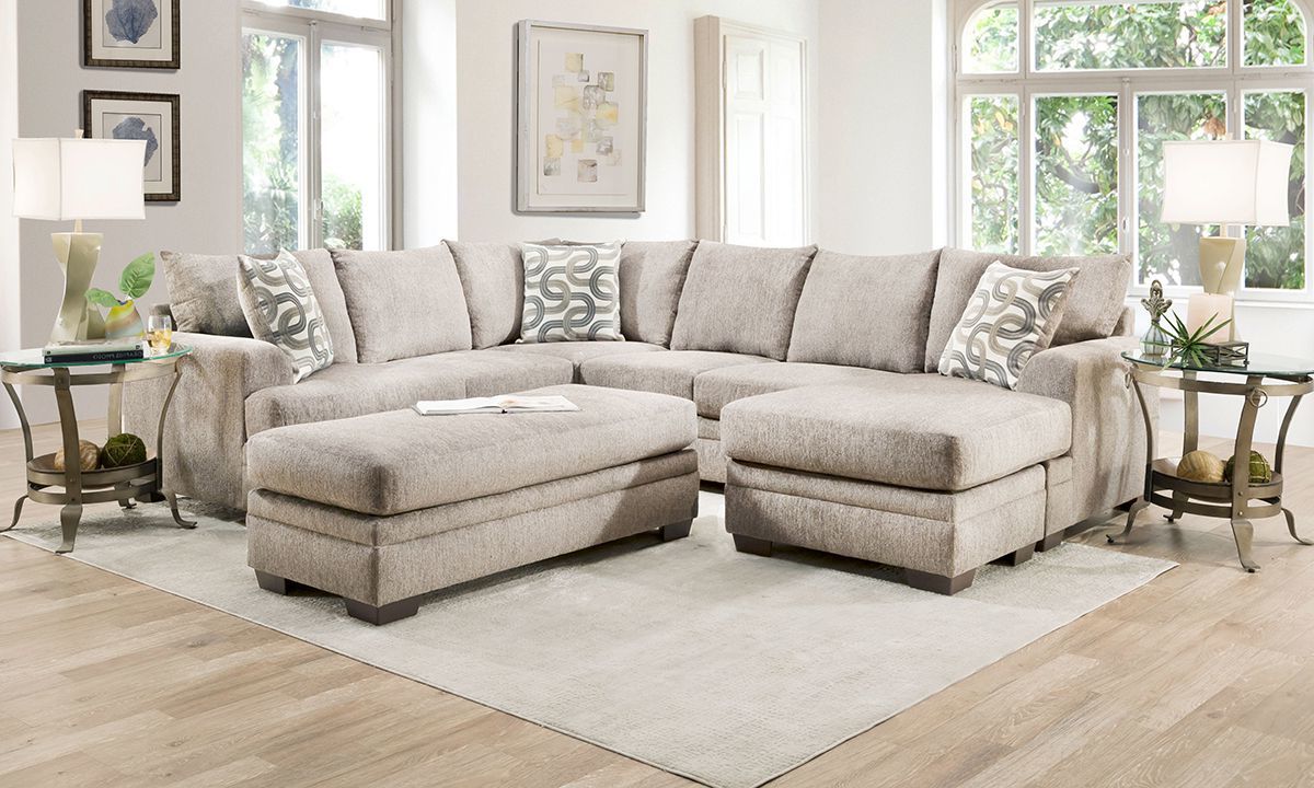 Reversible Chaise Sectional – Croft Sand | The Dump Furniture Outlet With Sectional Couches With Reversible Chaises (View 8 of 20)