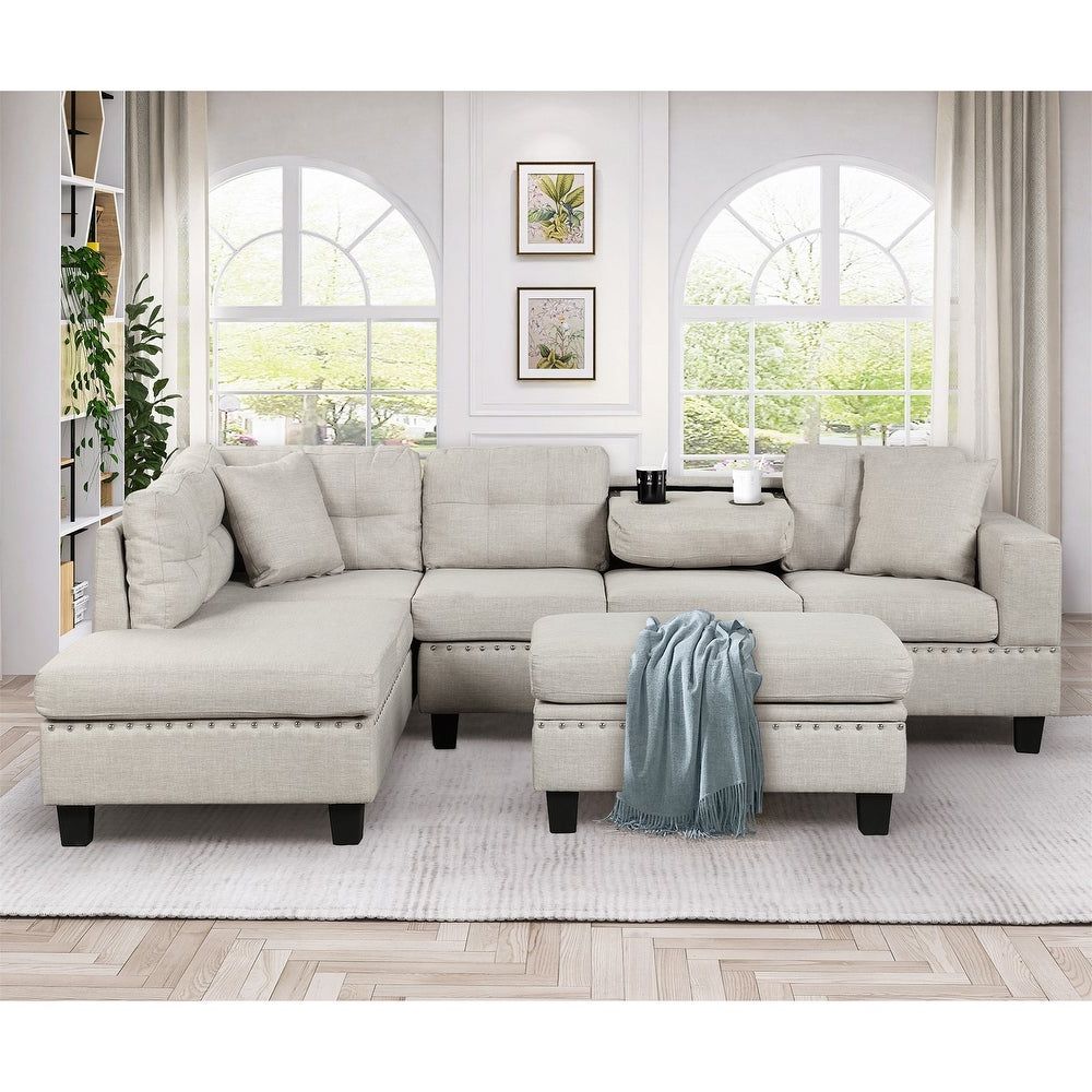 Sectional Sofas – Overstock Within Sofas With Storage Ottoman (Gallery 16 of 20)