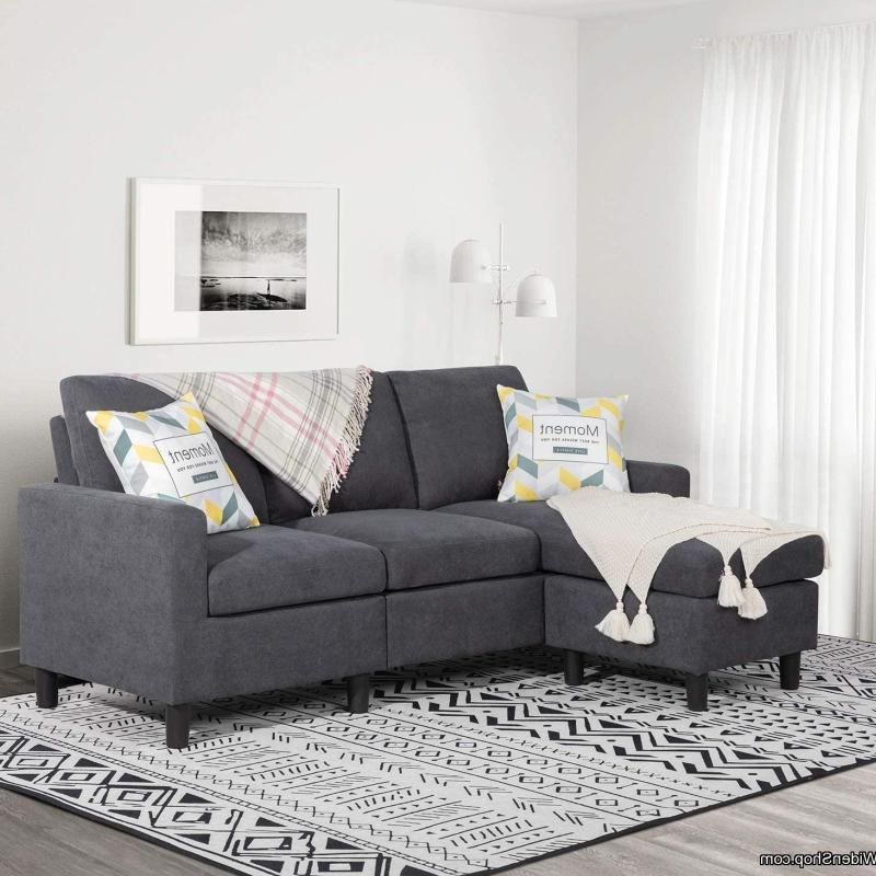 Shintenchi Convertible Sectional Sofa Couch, Modern Linen Fabric L Shaped  Couch 3 Seat Sofa Sectional With For Modern Linen Fabric L Shaped Couches (View 13 of 20)