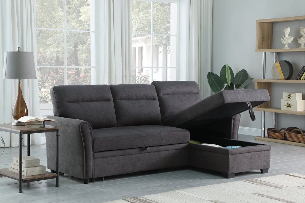 Shop The Caruso Sleeper Sectional Couch From Tiktok | Popsugar Home Pertaining To Sleeper Sofas With Storage (View 7 of 20)