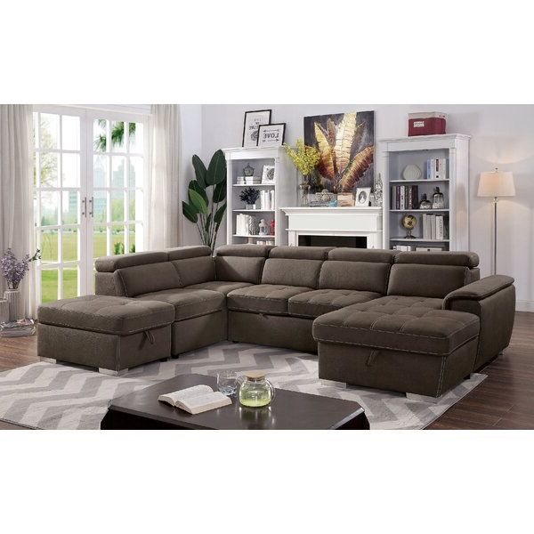 Sleeper Sectional With Ottoman | Wayfair Regarding U Shaped Sectional Sofa With Pull Out Bed (Gallery 11 of 20)