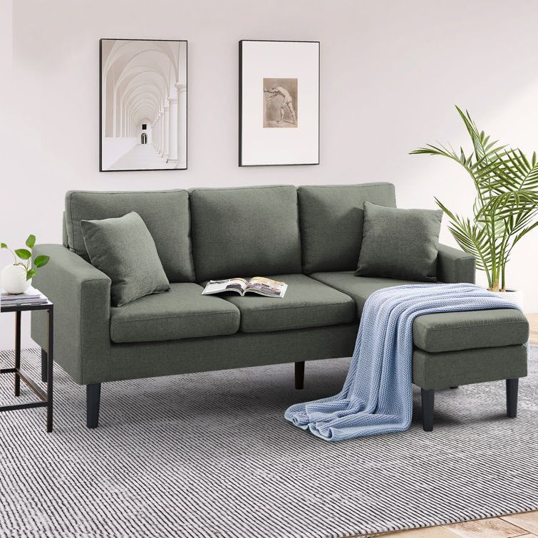 Soarflash 72" Upholstered Sectional Sofa With Ottoman | Wayfair Within Sectional Sofas With Movable Ottoman (Gallery 9 of 20)