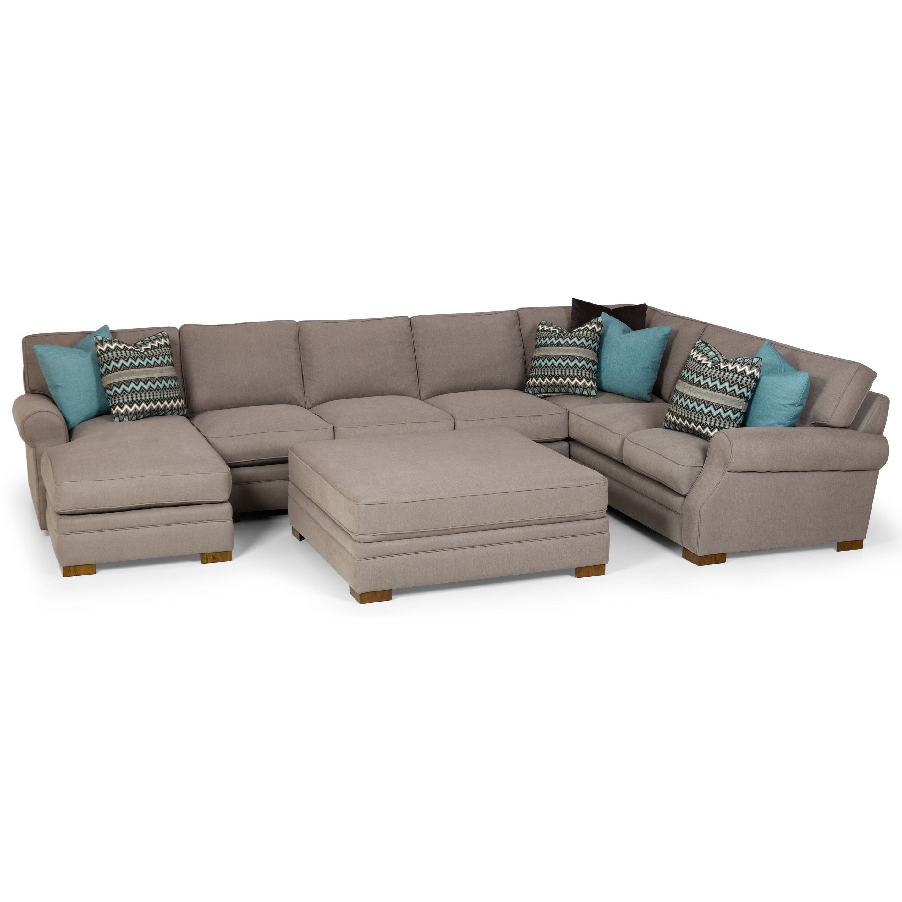 Sunset Home 525 6 Seat U Shape Sectional Sofa With Raf Chaise | Sadler's  Home Furnishings | Sectional Sofas In 6 Seater Sectional Couches (Gallery 8 of 20)