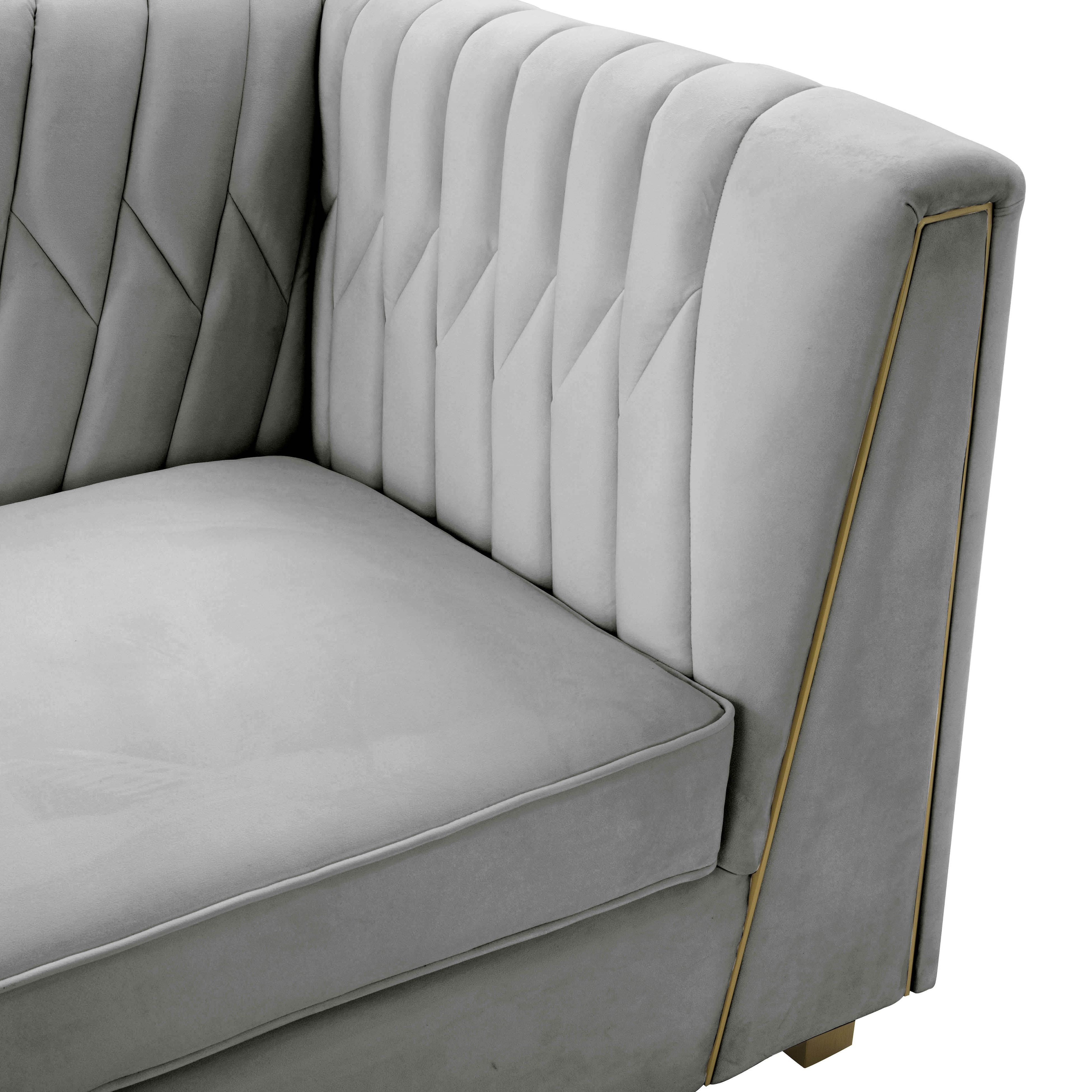Wafa Light Grey Velvet Sofainspire Me! Home Decor – Tov Furniture For Light Gray Velvet Sofas (Gallery 2 of 20)