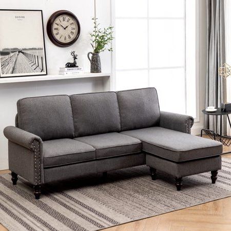 Yoleny Convertible Sectional Sofa, L Shaped Sofa Three Seat, Movable Ottoman,  Reversible Chaise Longue, Suitable For Apartment, Small Space, Gray –  Walmart | Small Spaces, Sectional Sofa, L Shaped Sofa For Sectional Sofas With Movable Ottoman (Gallery 15 of 20)