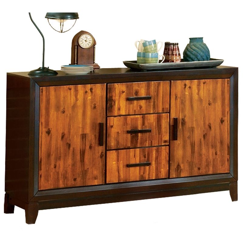 Abaco Buffet Sideboard In Two Tone Cherry Wood Finish |  Bushfurniturecollection Within Brown Finished Wood Sideboards (View 16 of 20)