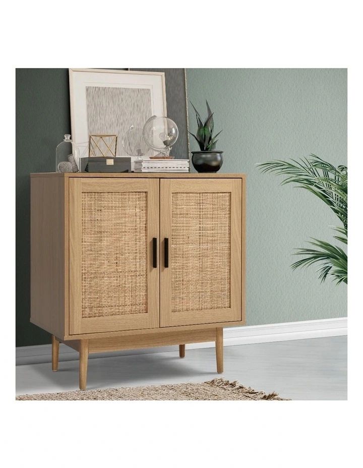 Artiss Rattan Buffet Sideboard Cabinet Storage Hallway Table Kitchen  Cupboard | Myer In Assembled Rattan Sideboards (View 5 of 20)
