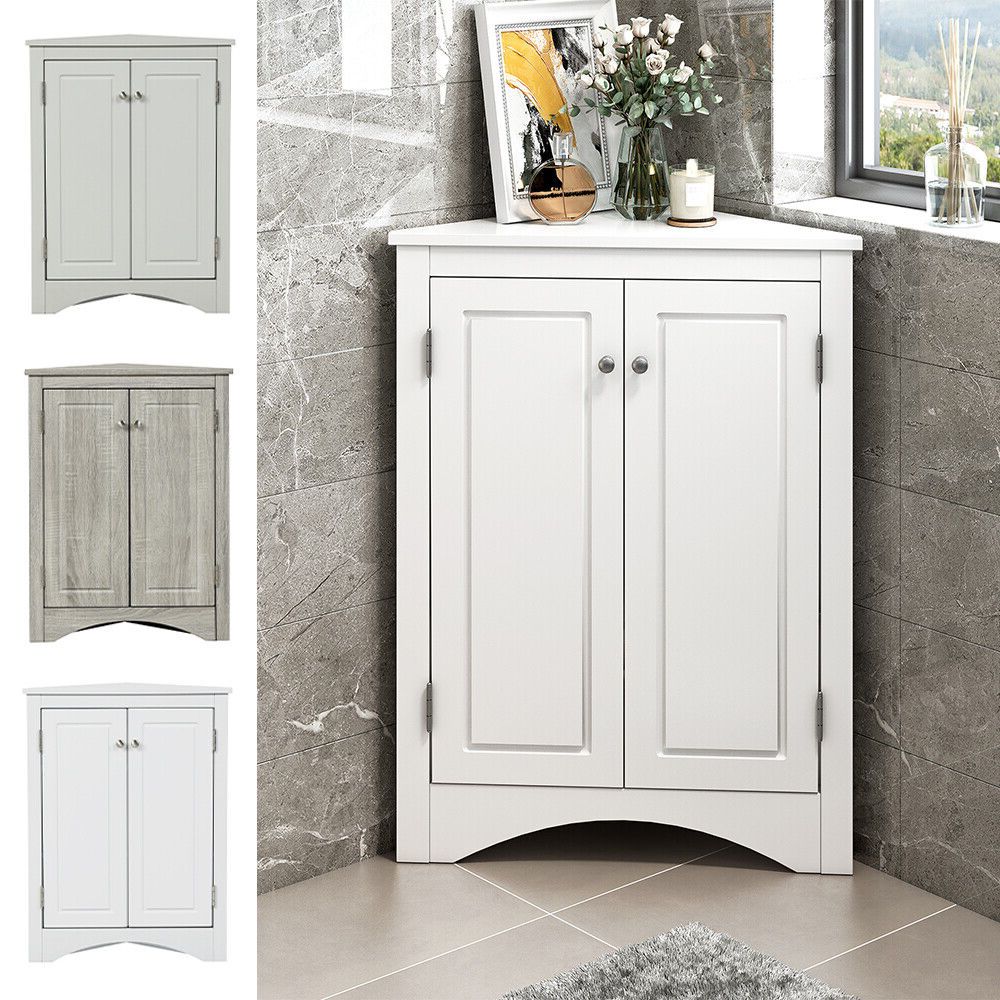 Bathroom Cabinet Triangle Adjustable Shelves Sideboards Farmhouse Wooden  Corner – Nastri D'argento Regarding Sideboards With Adjustable Shelves (View 2 of 20)