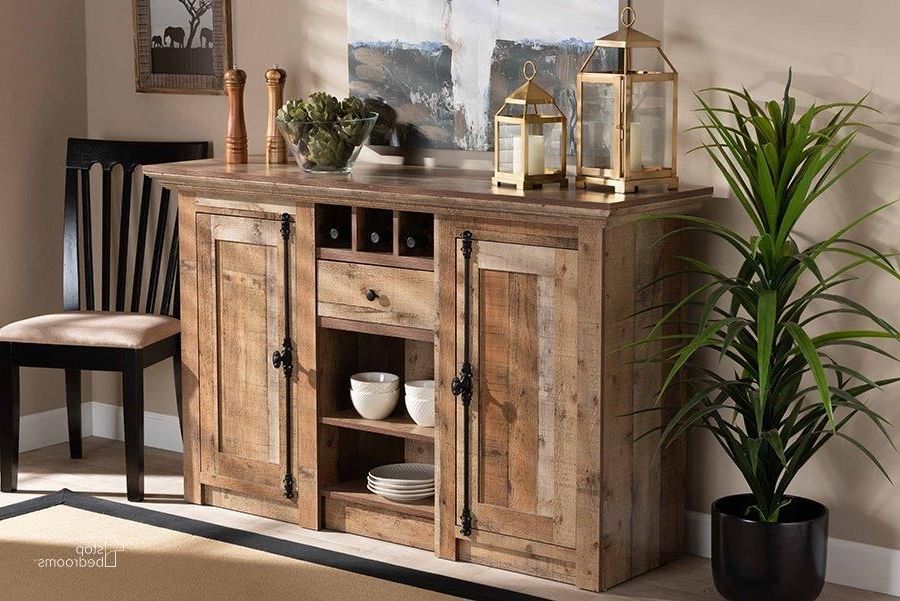 Baxton Studio Albert Modern And Contemporary Farmhouse Rustic Finished Wood  2 Door Dining Room Sideboard Buffet – 1stopbedrooms Throughout Brown Finished Wood Sideboards (Gallery 8 of 20)