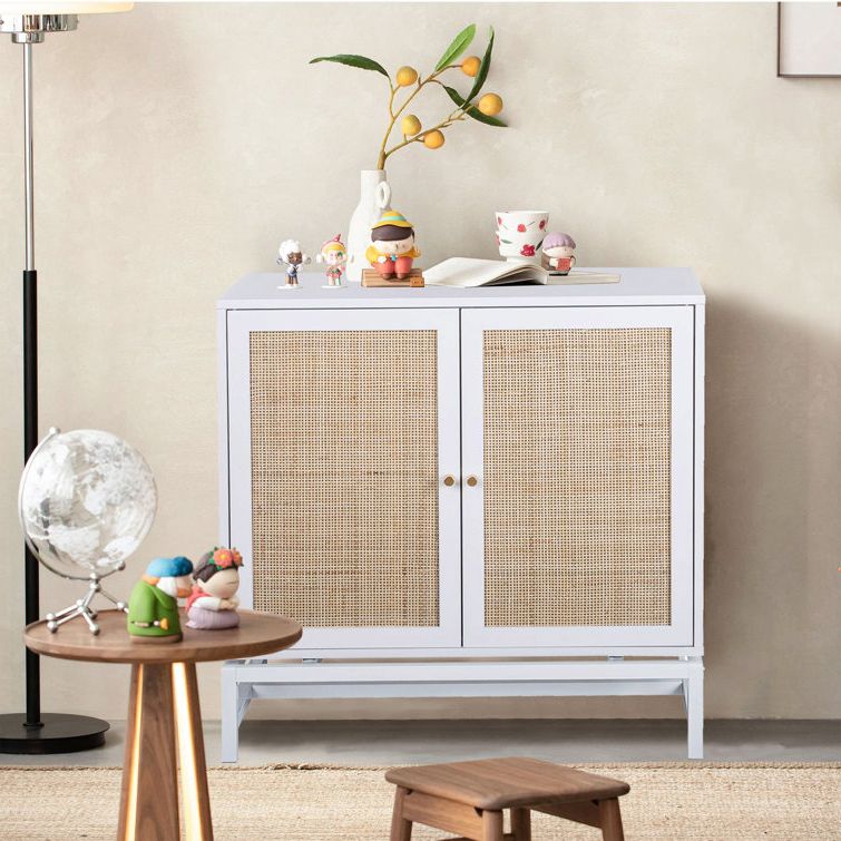 Bay Isle Home Accent Cabinet With Natural Rattan & Iron Bracket, Sideboard  Buffet Console Table, Storage Cabinet & Reviews | Wayfair In Assembled Rattan Buffet Sideboards (Gallery 20 of 20)