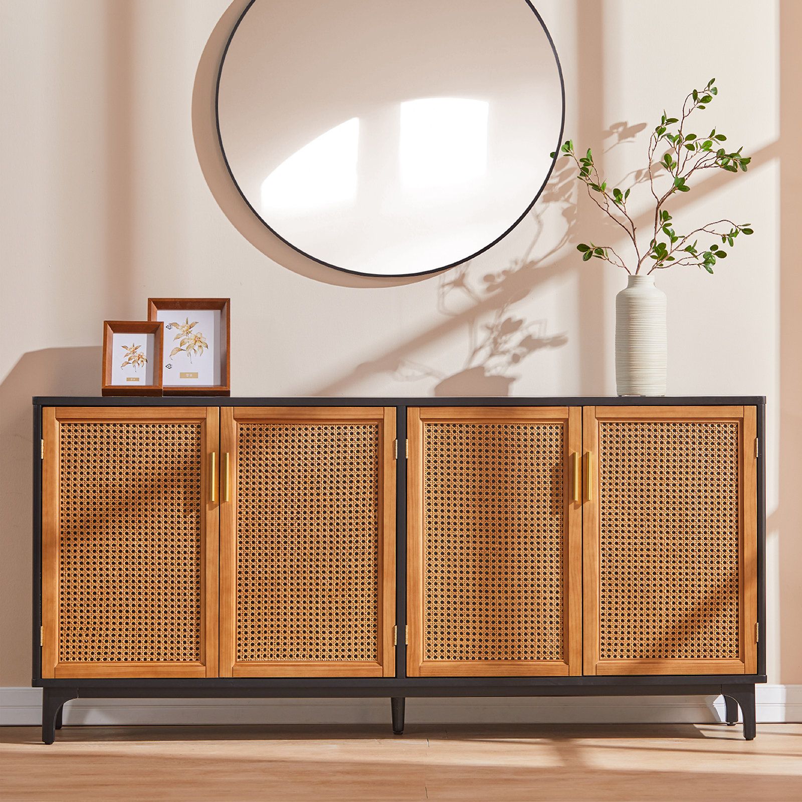 Bay Isle Home Hiawatha Sideboard Buffet Cabinet With Woven Rattan Doors And  Adjustable Shelf & Reviews | Wayfair Throughout Sideboard Buffet Cabinets (View 10 of 20)