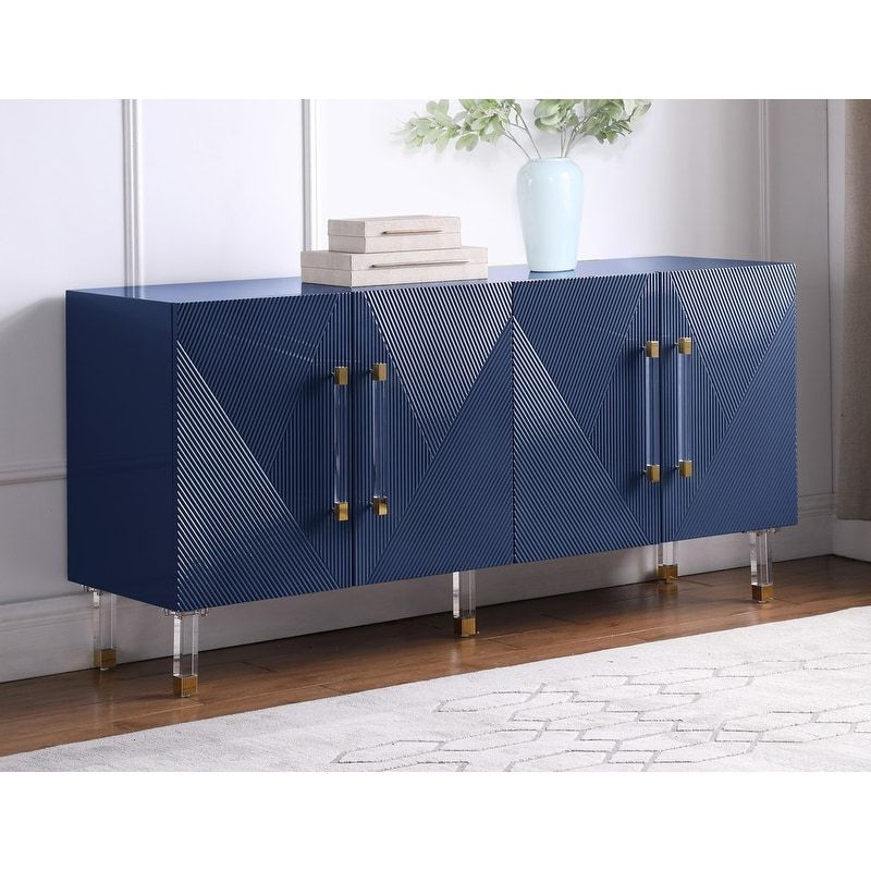 Best Master Furniture 65 Inch Lacquer Contemporary 4 Door Sideboard Cabinet  – On Sale – Bed Bath & Beyond – 32052896 With Regard To 4 Door Sideboards (Gallery 8 of 20)
