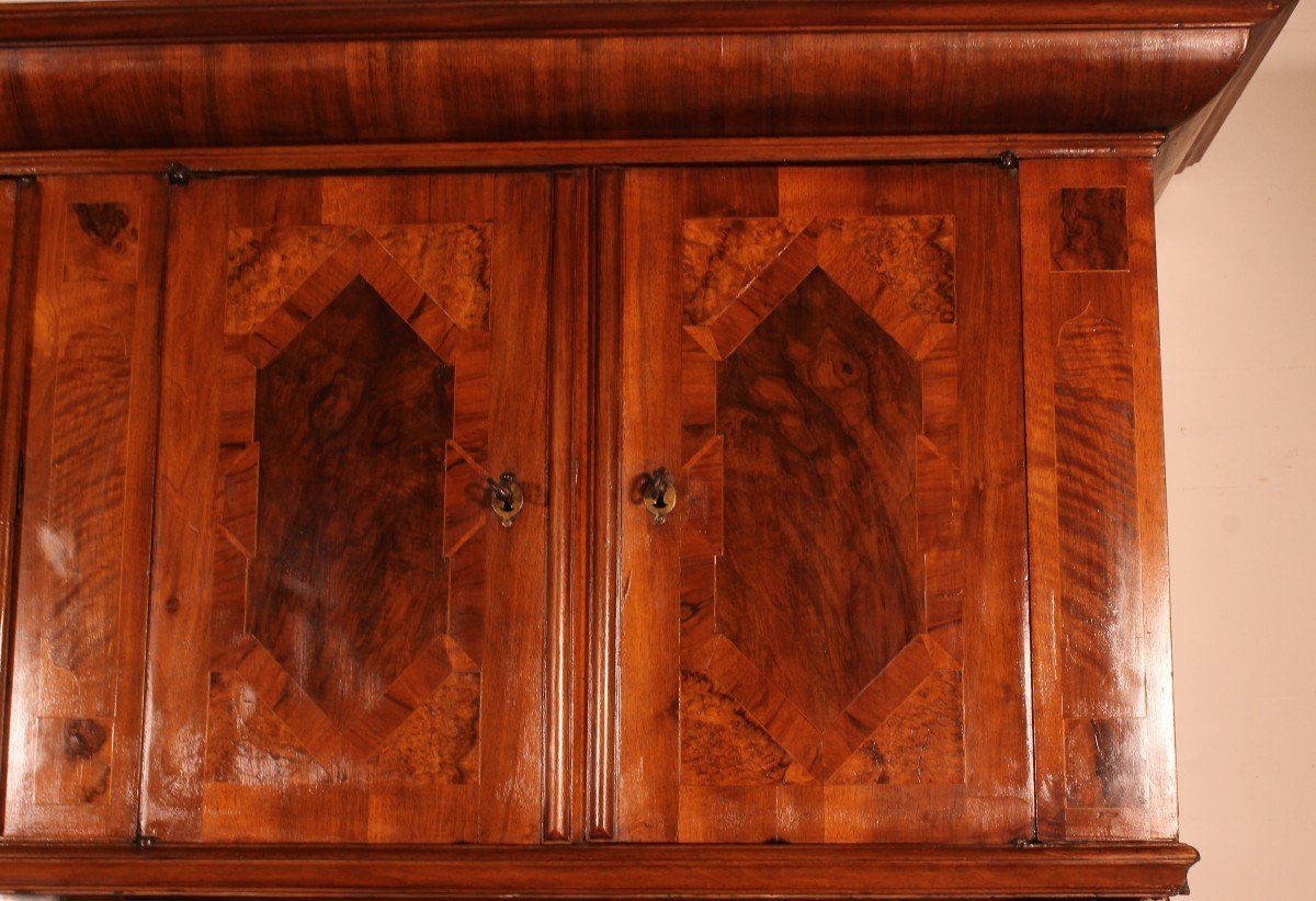 Buffet 6 Doors In Walnut Louis Xiv 17th Century | Antikeo Pertaining To Antique Storage Sideboards With Doors (Gallery 16 of 20)