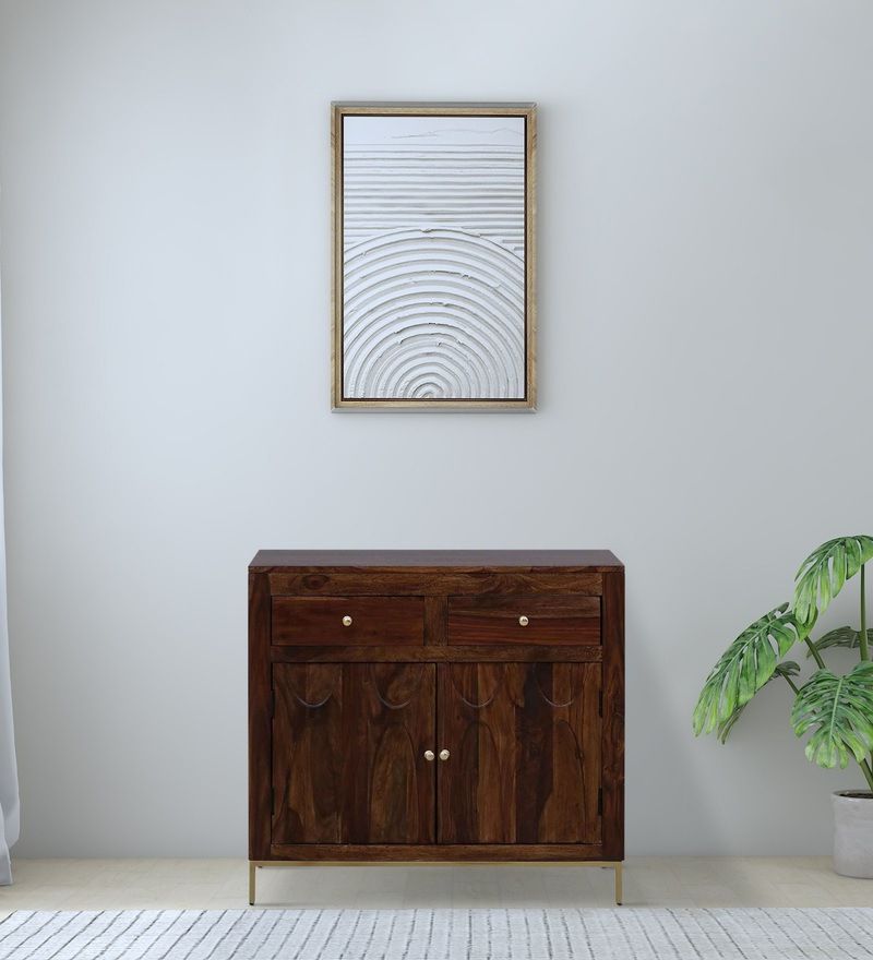 Buy Gafieira Sheesham Wood Compact Sideboard In Scratch Resistant  Provincial Teak Finish At 2% Offwoodsworth From Pepperfry | Pepperfry Throughout Sideboards With Breathable Mesh Doors (View 9 of 20)