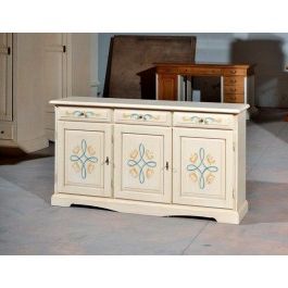 Cabinet 3 Doors Wood Decorated With Ivory Brushed – Codluis 1039 Intended For 3 Doors Sideboards Storage Cabinet (View 7 of 20)
