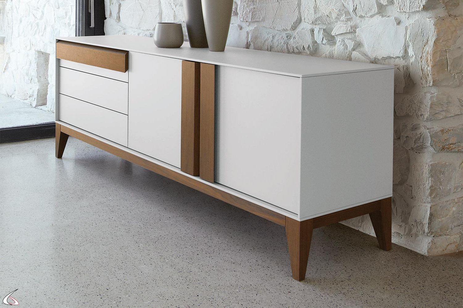 Design Sideboard In Wood On Olimpia Feet | Toparredi Pertaining To Gray Wooden Sideboards (View 16 of 20)