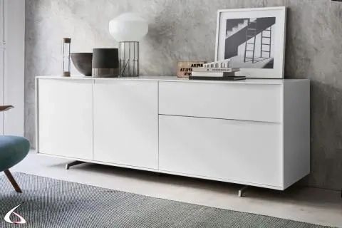 Elegant Design Sideboard With Mela Built In Handles | Toparredi In White Sideboards For Living Room (View 13 of 20)