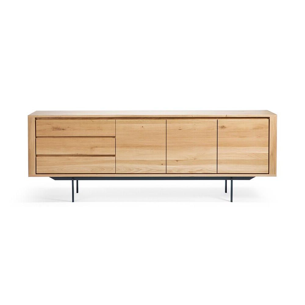 Ethnicraft Sideboard Shadow With 3 Doors And 3 Drawers (natural – Oak And  Metal) – Myareadesign.it With Sideboard Storage Cabinet With 3 Drawers & 3 Doors (Gallery 10 of 20)