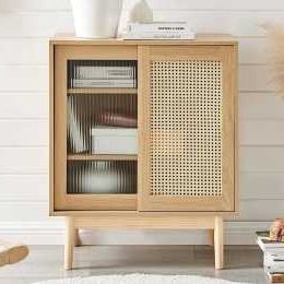Furnic Rattan Buffet Sideboard Cabinet (natural) 1ea | Woolworths For Assembled Rattan Sideboards (Gallery 3 of 20)