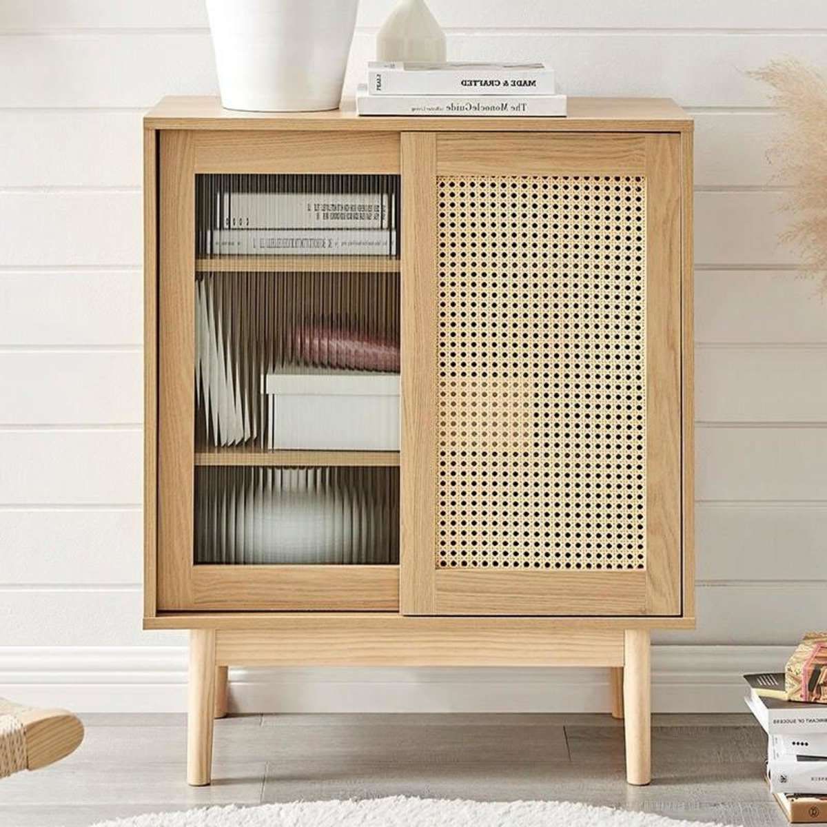 Furnic Rattan Buffet Sideboard Cabinet (natural) 1ea | Woolworths Inside Assembled Rattan Buffet Sideboards (Gallery 2 of 20)