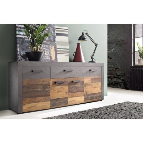 Indy Sideboard In Old Wood And Grey Matera Finish – Sideboards (4244) –  Sena Home Furniture With Gray Wooden Sideboards (Gallery 18 of 20)