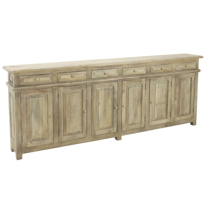 Leeds 96" Sideboard, Salvaged Gray – Home Source Furniture For Solid Wood Buffet Sideboards (Gallery 20 of 20)