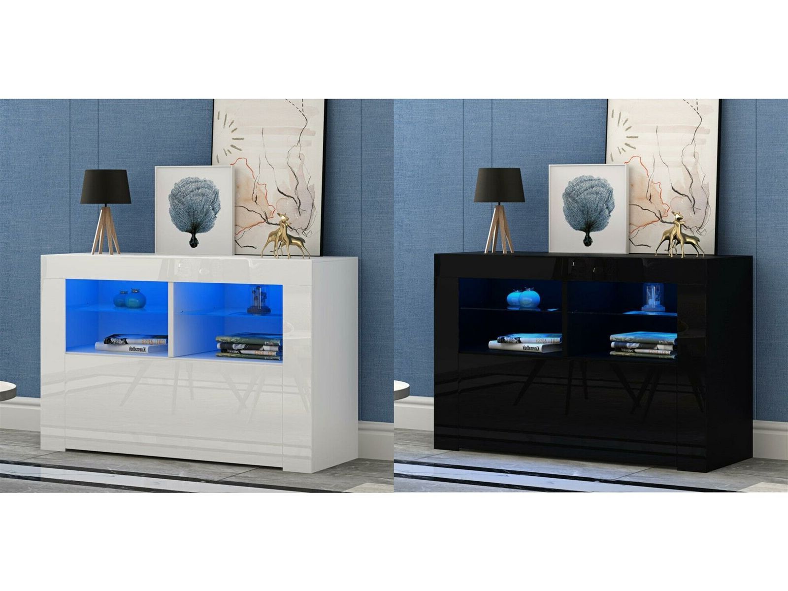 Living Room Set High Gloss Tv Unit Display Cabinet Cupboard Sideboards Led  Light | Ebay Within Sideboards With Led Light (Gallery 19 of 20)