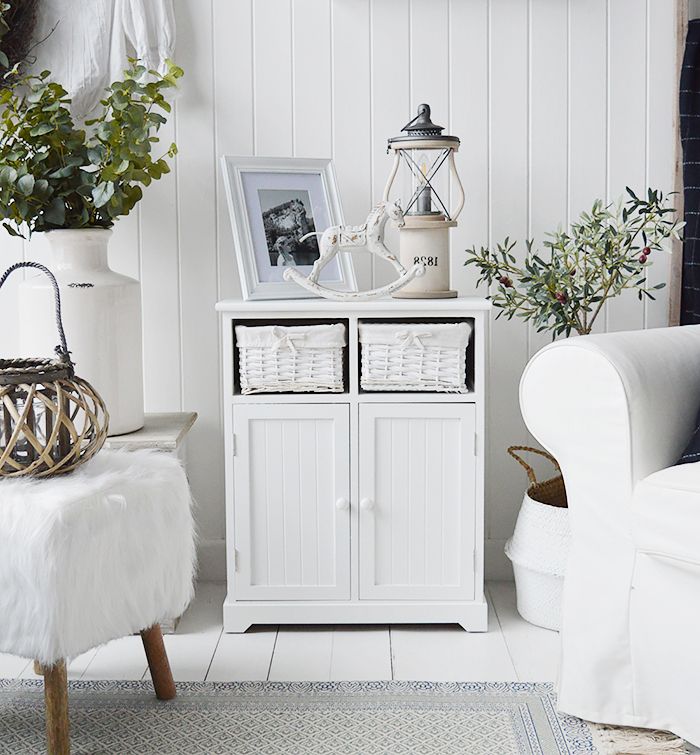 Maine White Sideboard Cupboard – Living And Hallway Cottage And Coastal  Furniture In White Sideboards For Living Room (Gallery 4 of 20)
