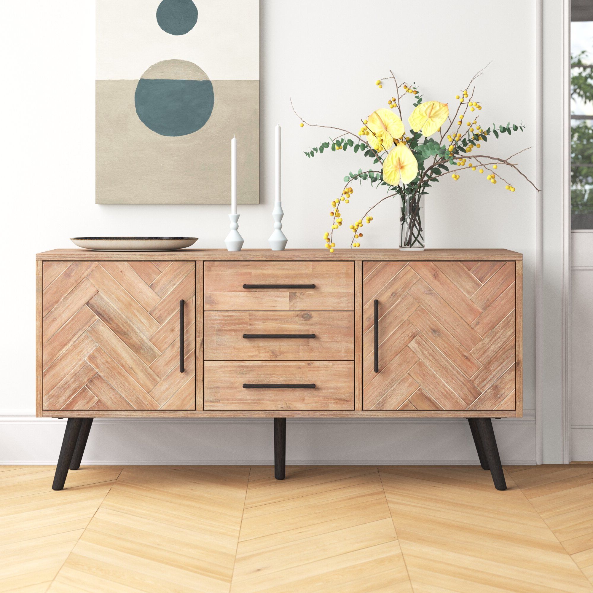 Mercury Row® Archer 65'' Solid Wood Sideboard & Reviews | Wayfair Within Solid Wood Buffet Sideboards (View 2 of 20)