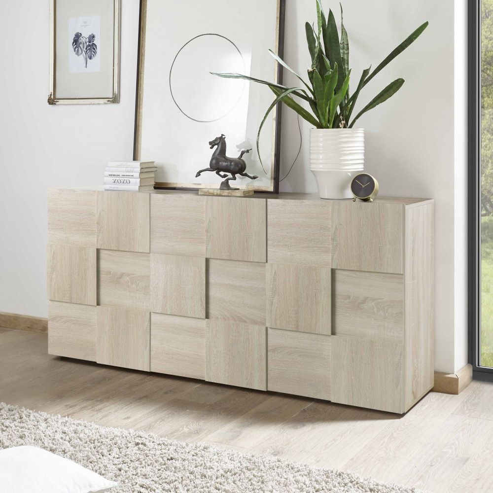 Scacco 3 Door Sideboard – Durmast – Storage Unit – Living Furniture With Regard To Sideboards With 3 Doors (View 2 of 20)