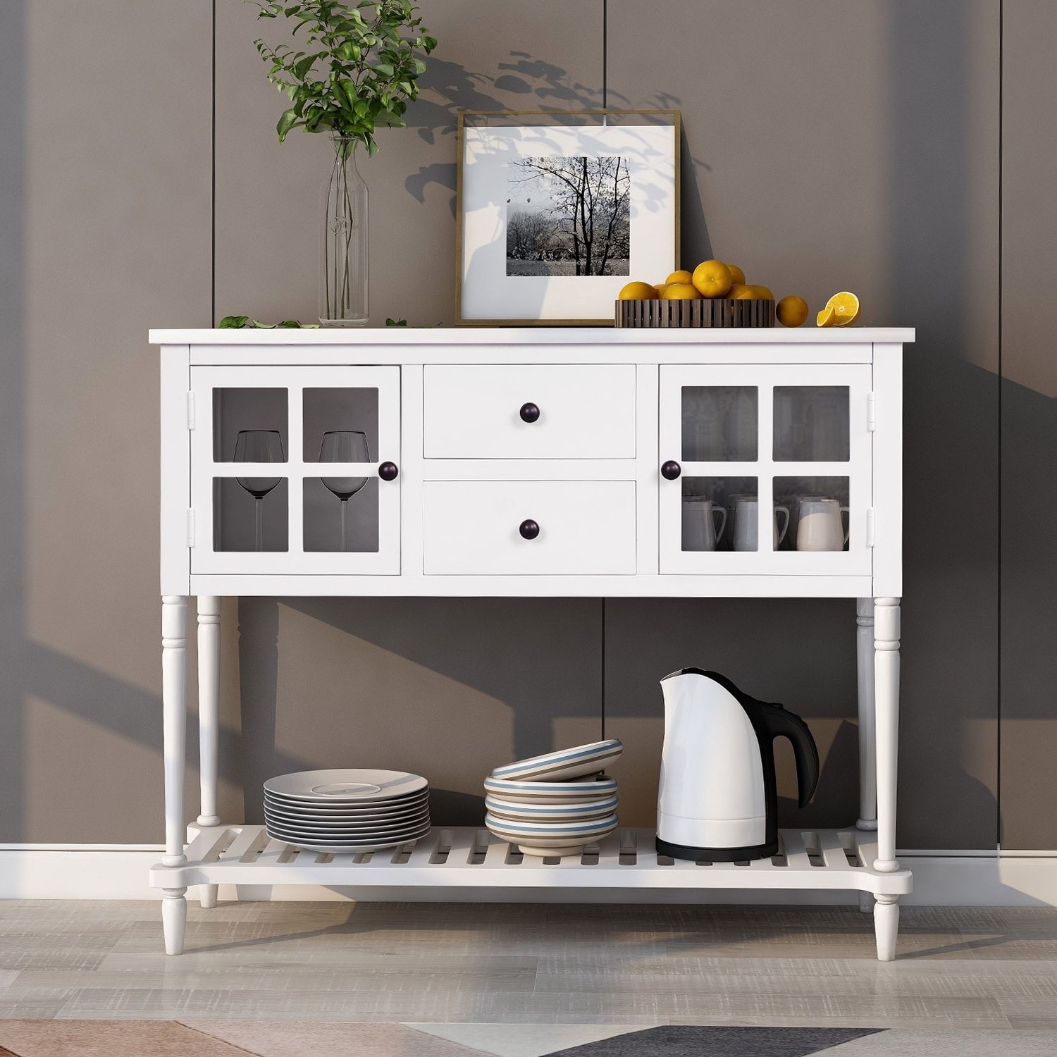 Sideboard Console Table With Bottom Shelf – On Sale – Bed Bath & Beyond –  35613165 Throughout Sideboards Cupboard Console Table (Gallery 18 of 20)