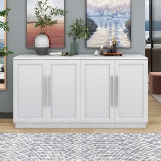 Sideboard With 4 Doors Large Storage Space With Adjustable Shelves – –  37511696 For 4 Door Sideboards (View 14 of 20)