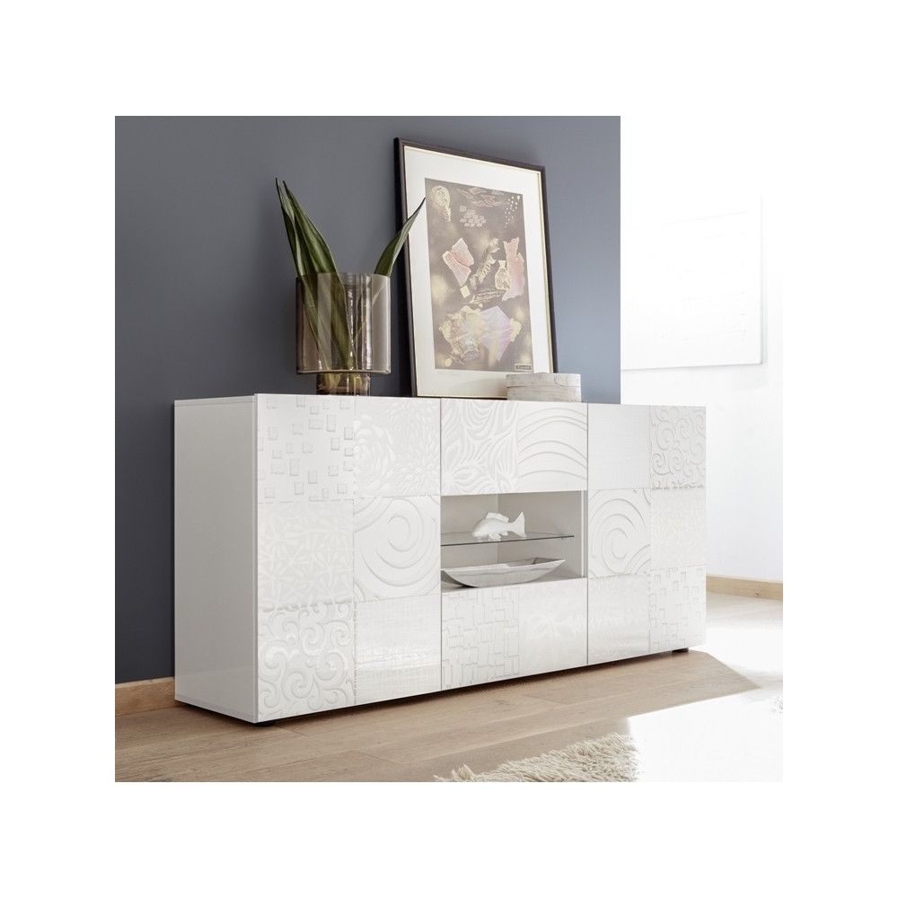 Takao 2 Doors / 2 Drawers Sideboard – White – Living Furniture In White Sideboards For Living Room (View 3 of 20)
