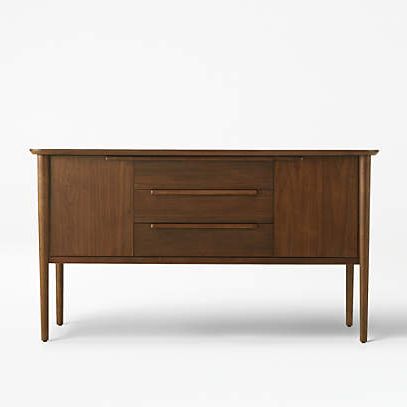 Tate Walnut Midcentury Sideboard + Reviews | Crate & Barrel Inside Mid Century Sideboards (View 2 of 20)