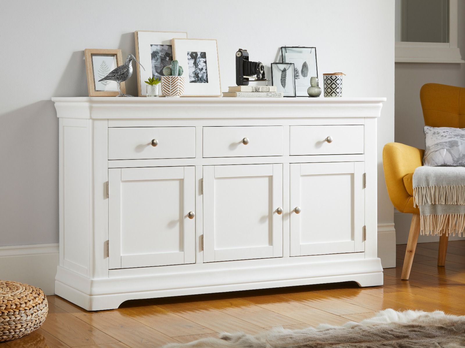 Toulouse 140cm Large White Painted Sideboard With Drawers | Fully Assembled With Regard To Gray Wooden Sideboards (View 15 of 20)