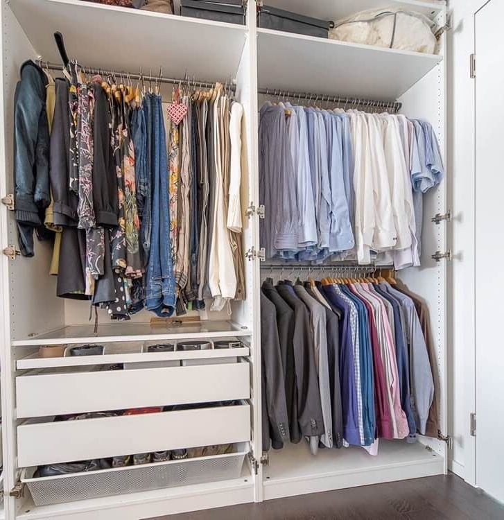 20 Practical Small Walk In Closet Ideas For More Storage – Ikea Hackers Throughout Ikea Double Rail Wardrobes (View 11 of 20)