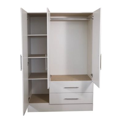 3 Door Wardrobe – White – Comfy Beds Intended For 3 Door White Wardrobes (View 11 of 20)