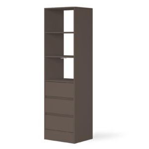 3 Drawer 600 Tower (3 Shelves) No Hanger Bars Lava – Sliding Wardrobes Throughout Wardrobes With 3 Shelving Towers (View 10 of 20)