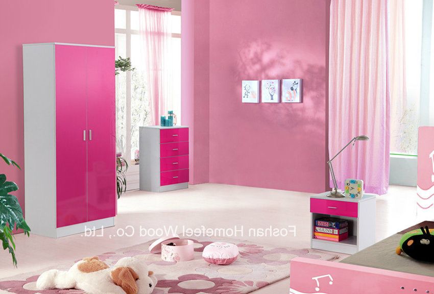 3 Piece Pink High Gloss Kids Bedroom Wardrobe Furniture Sets (hh02pw) –  China Wardrobe, Bedroom Furniture | Made In China In Pink High Gloss Wardrobes (Gallery 4 of 20)