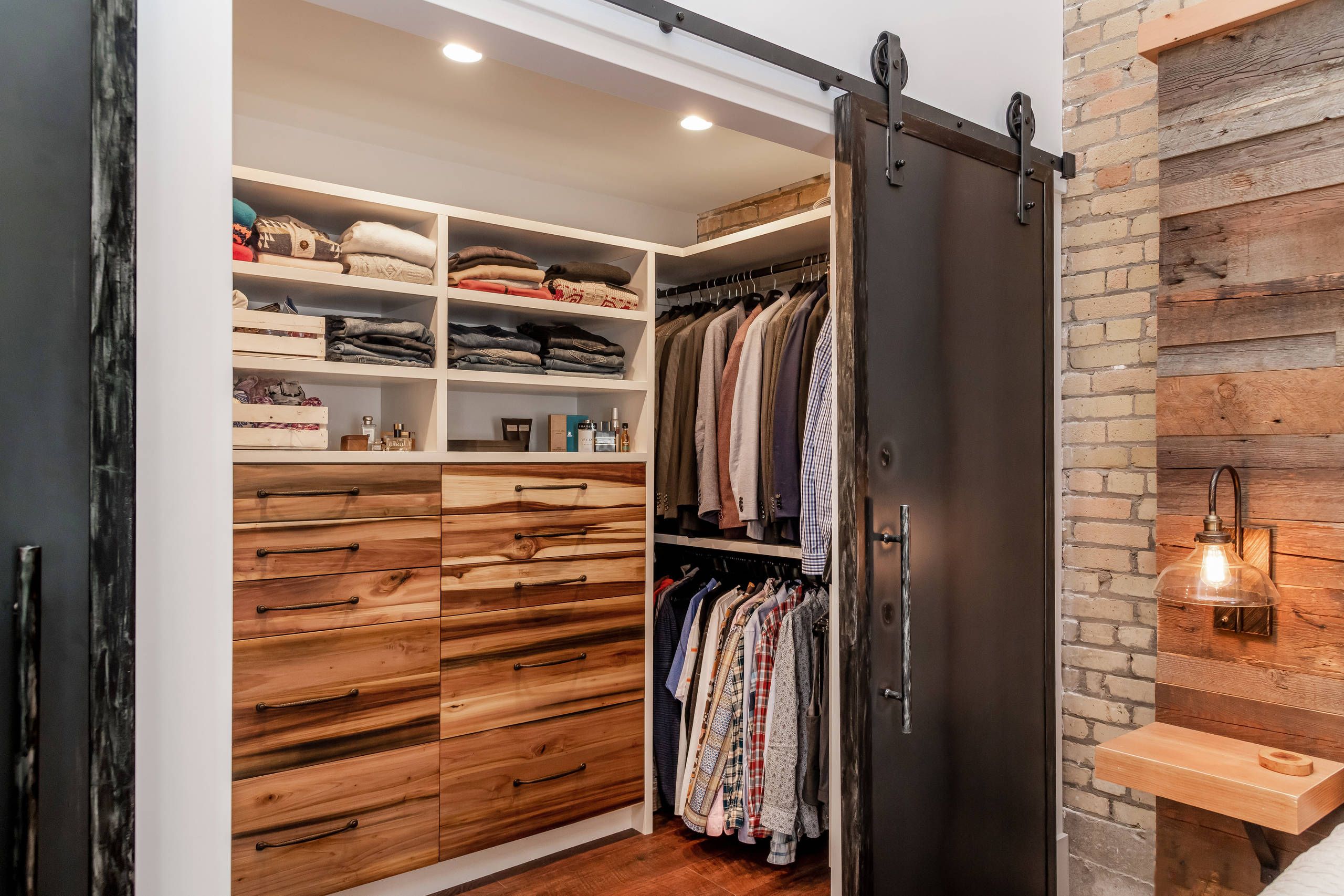 75 Beautiful Industrial Walk In Wardrobe Ideas And Designs – October 2023 |  Houzz Uk With Industrial Style Wardrobes (View 7 of 20)